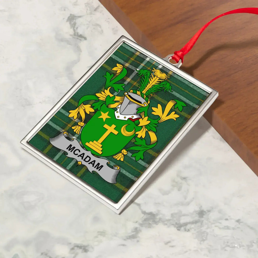 McAdam Family Crest Plaque with Tartan Design product