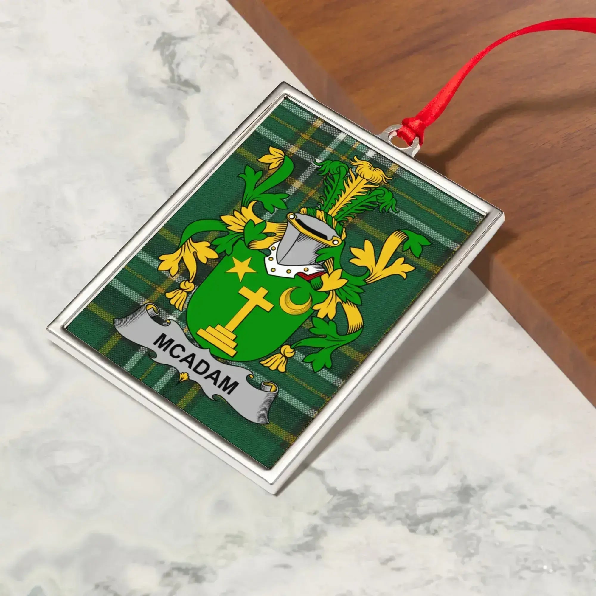 McAdam Family Crest Plaque with Tartan Design product
