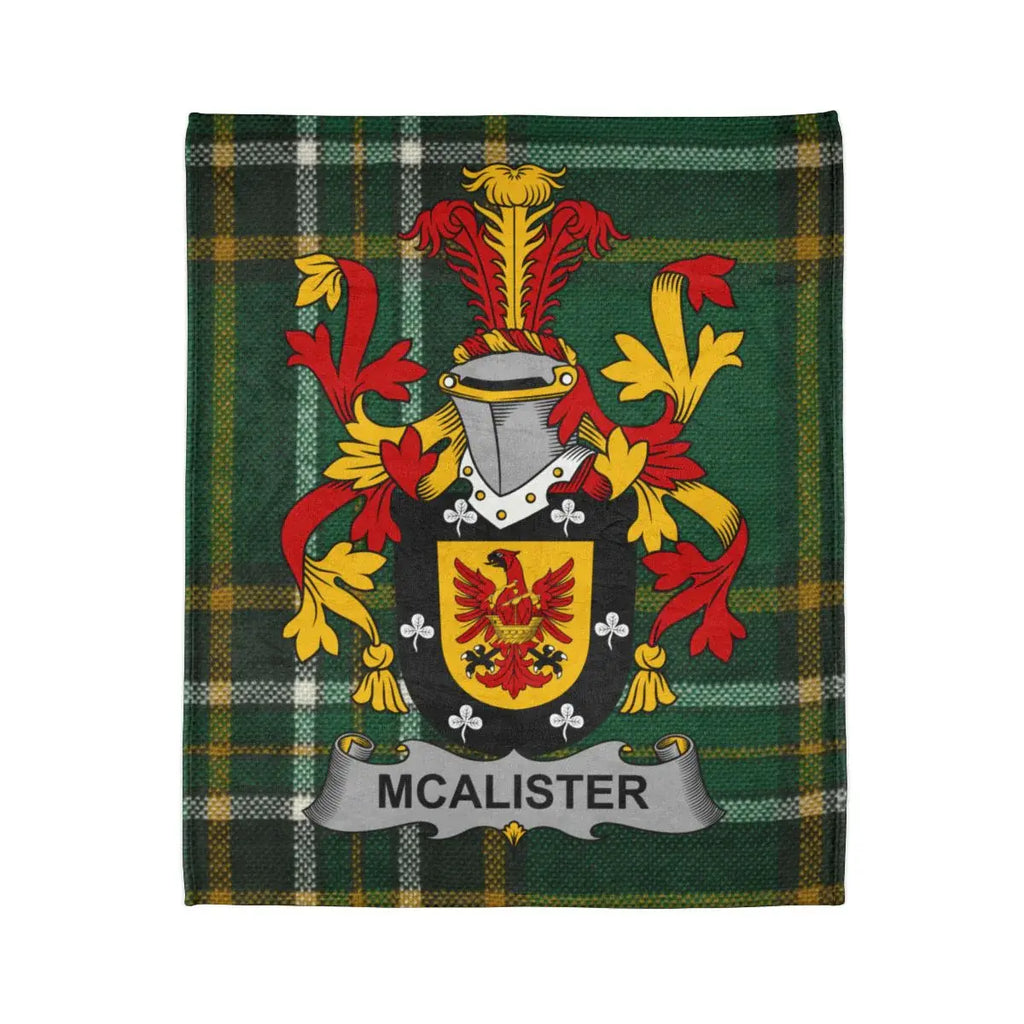 Detailed McAlister Family Crest Custom Blanket