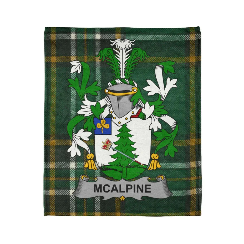 MCALPINE Family Crest Tartan Background Blanket