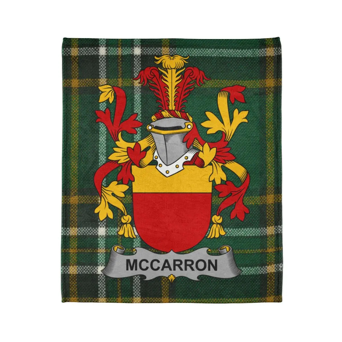 McCarron Family Crest Tartan Plaid Blanket Product