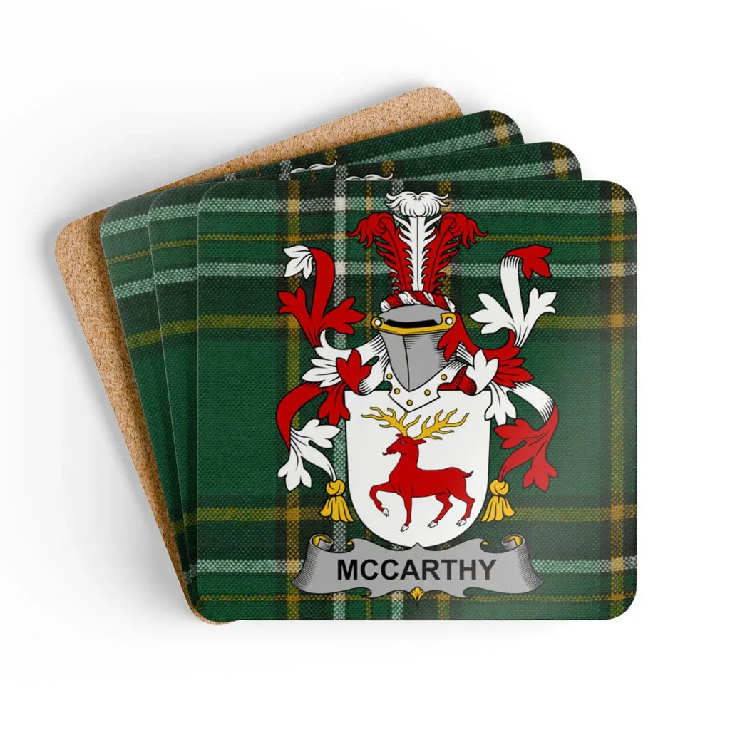 Scottish Clan McCarthy Tartan Crest Coasters product