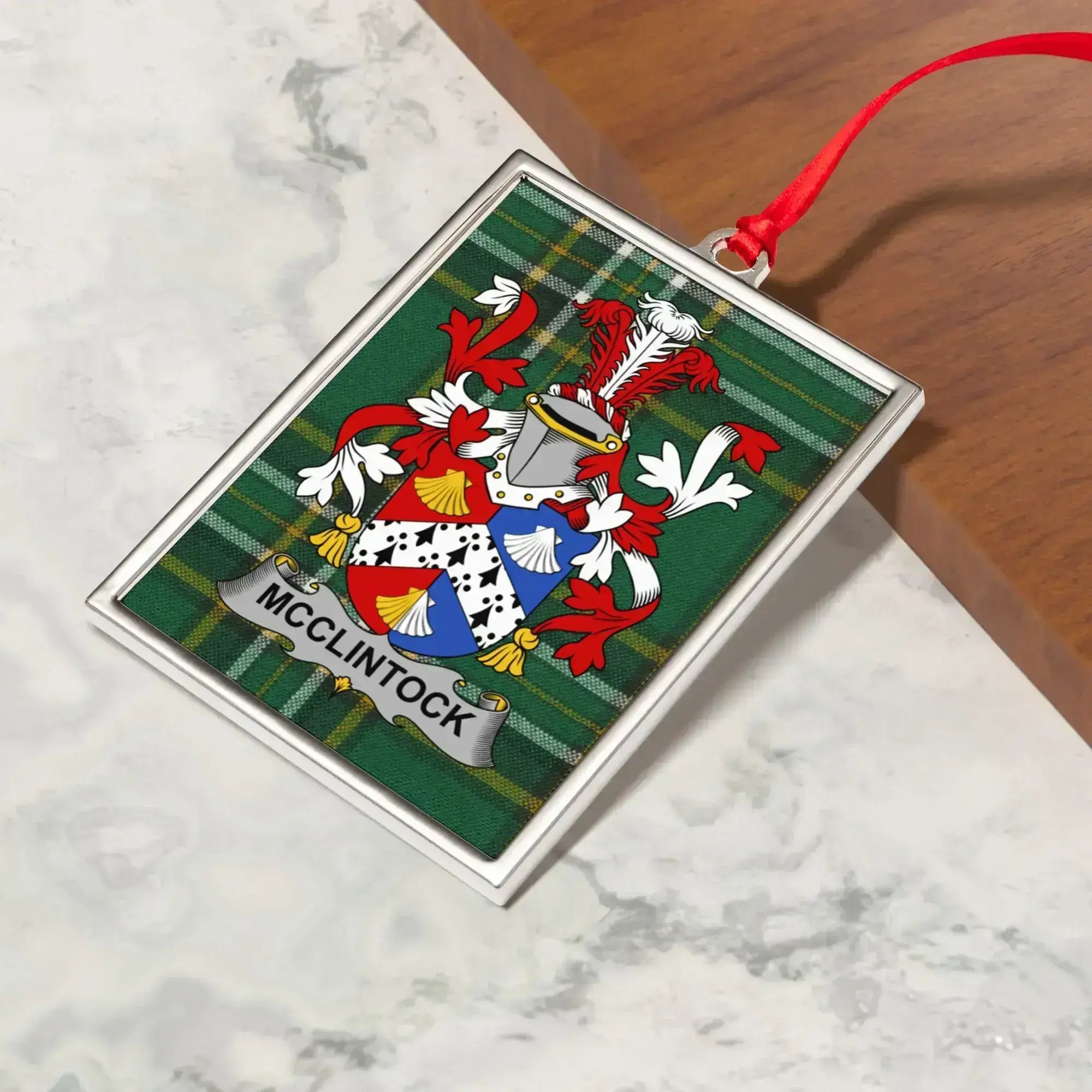 Mcclintock Family Crest Tartan Plaque product type