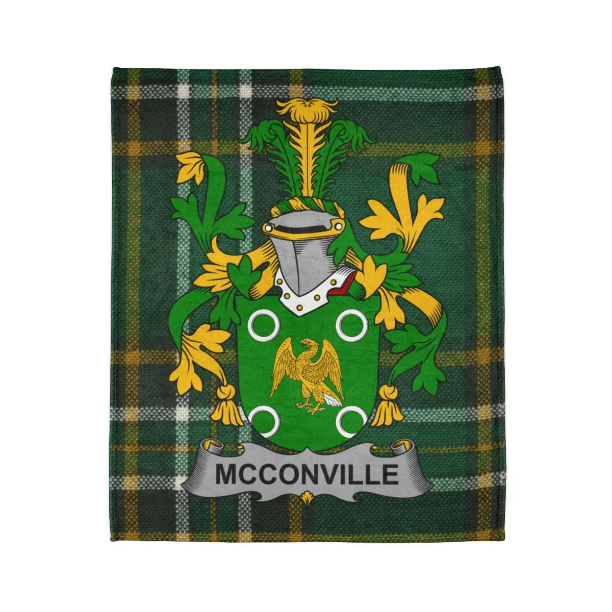 McConville Family Crest Green Tartan Blanket Product