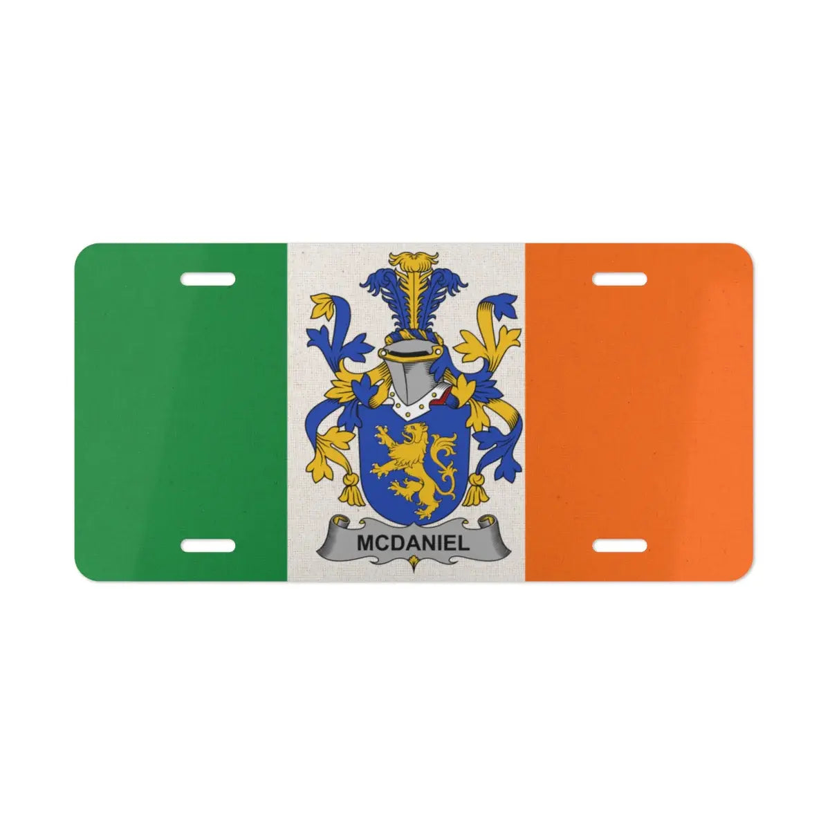 Irish License Plate with McDaniel Coat of Arms product type