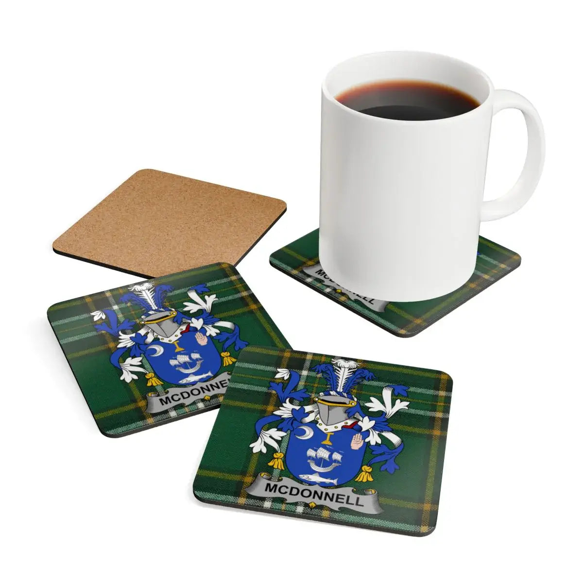 McDonnell Coat Of Arms Tartan Coaster Set 