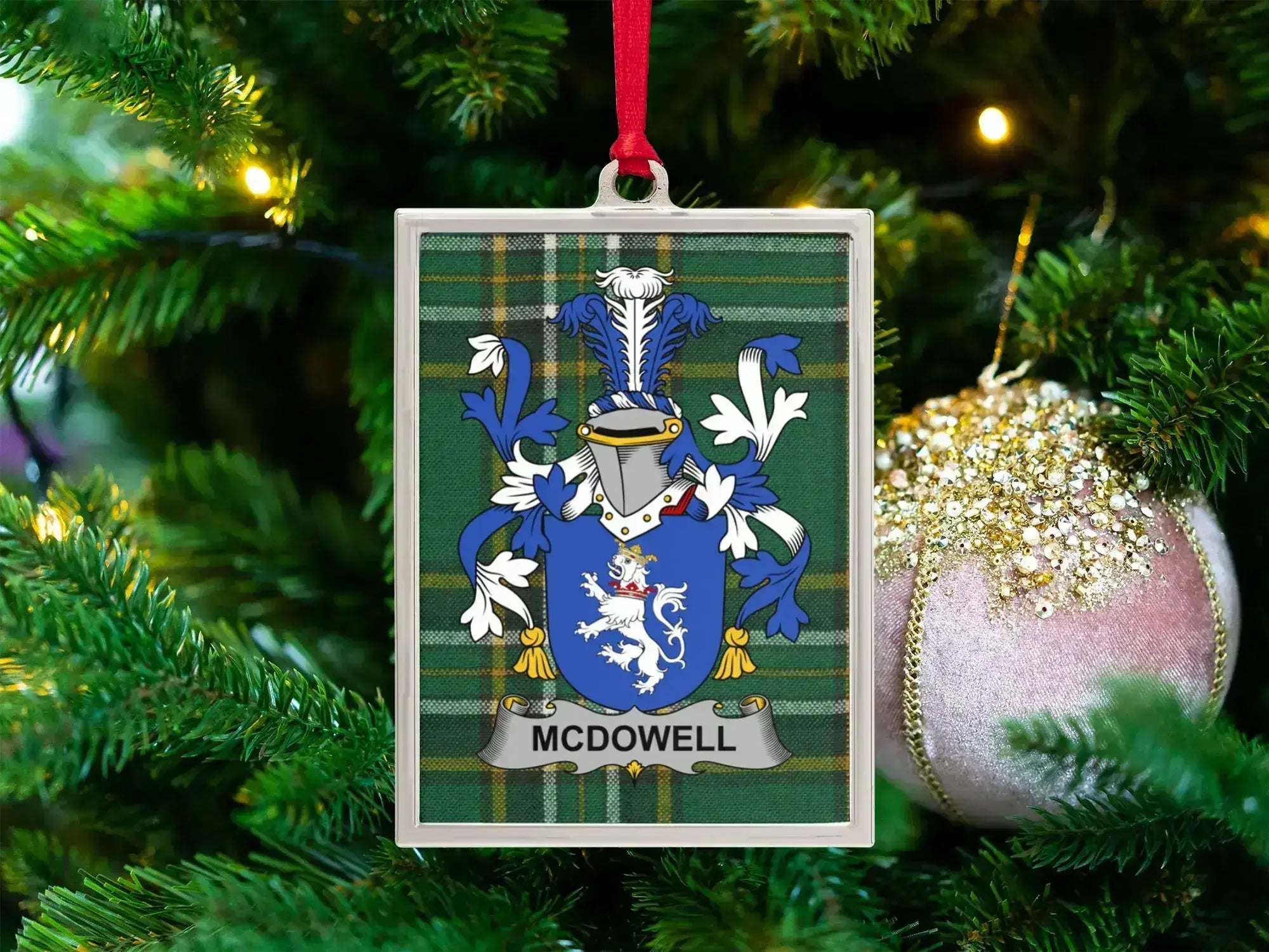 McDowell Family Crest Christmas Tree Ornament product