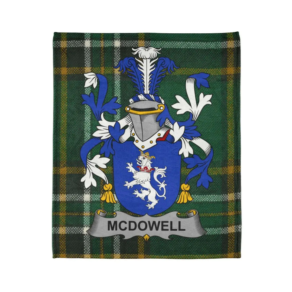 McDowell Family Crest with Tartan Design Blanket