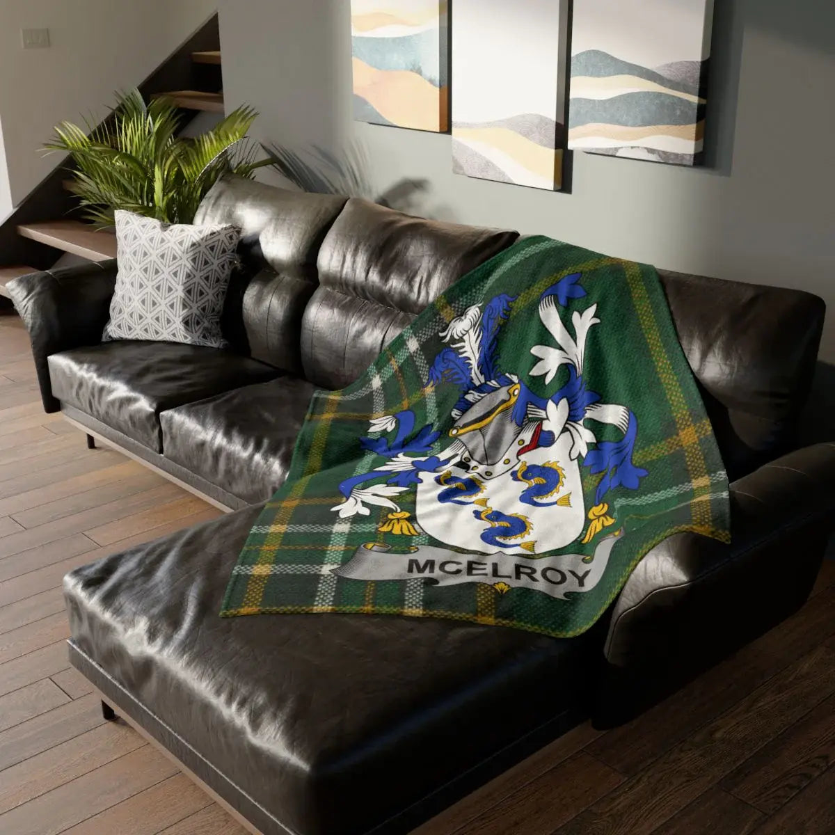 McElroy Family Crest Tartan Blanket Scottish Throw