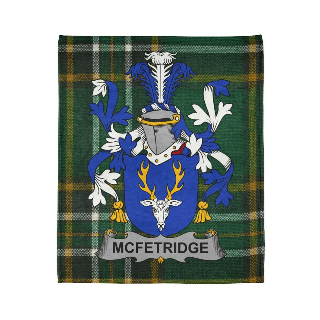 McFetridge Family Crest Tartan Pattern Blanket