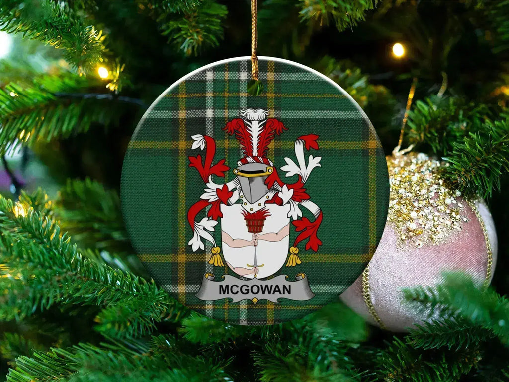 McGowan Family Crest Plaid Circle Ornament product type