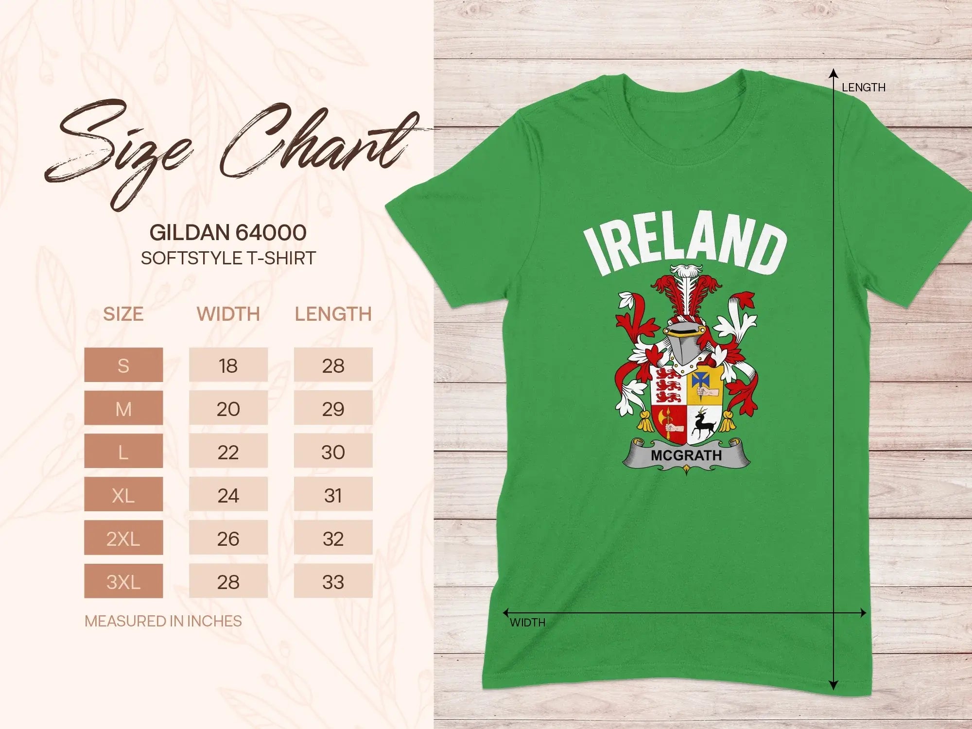 Ireland Graphic T-Shirt with Family Crest Design