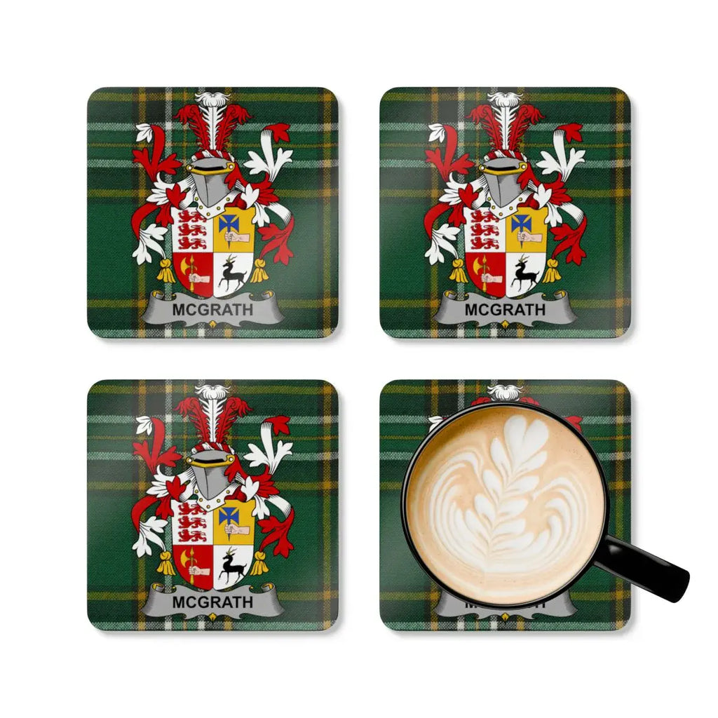 McGrath Family Crest Tartan Plaid Coasters product