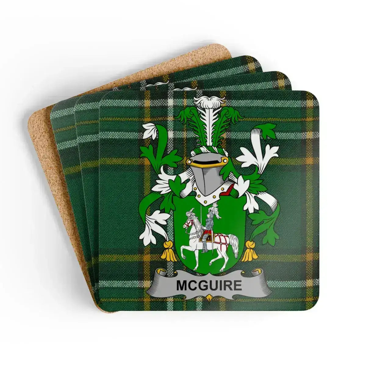 McGuire Personalized Coat of Arms Square Coasters product type