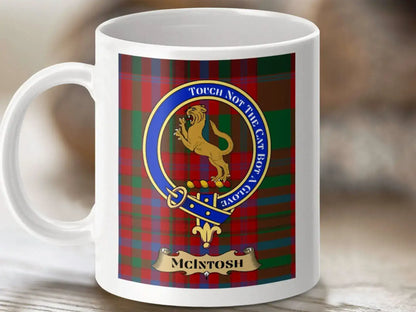 Clan McIntosh Family Crest Plaid Design Mug product type