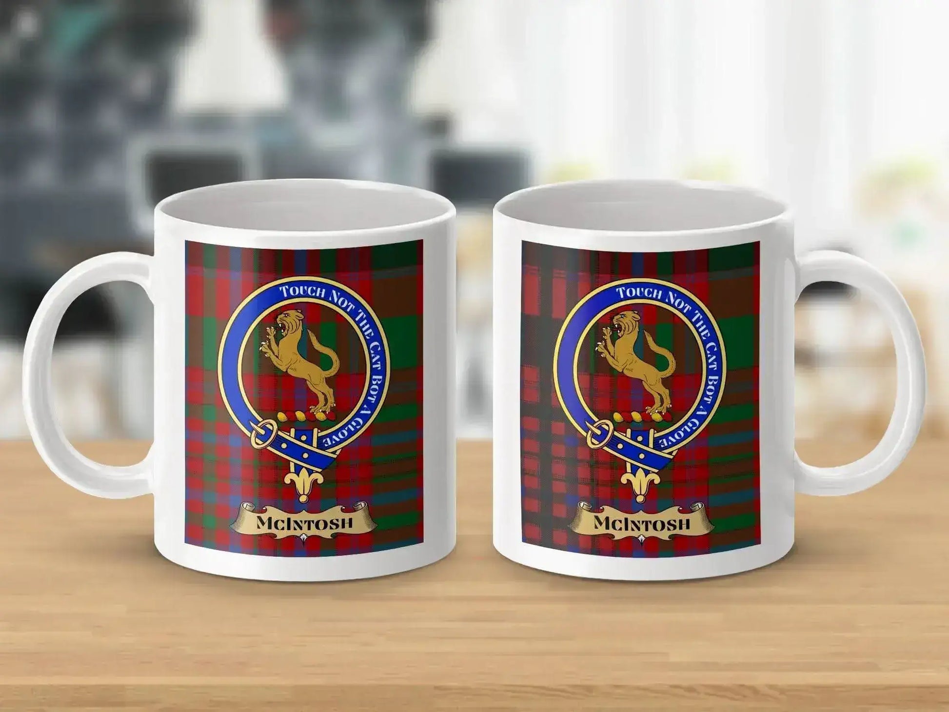 Highland Clan Crest Checkered Print Mug product