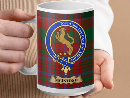 McIntosh Clan Crest Tartain Mug Scottish Heritage product
