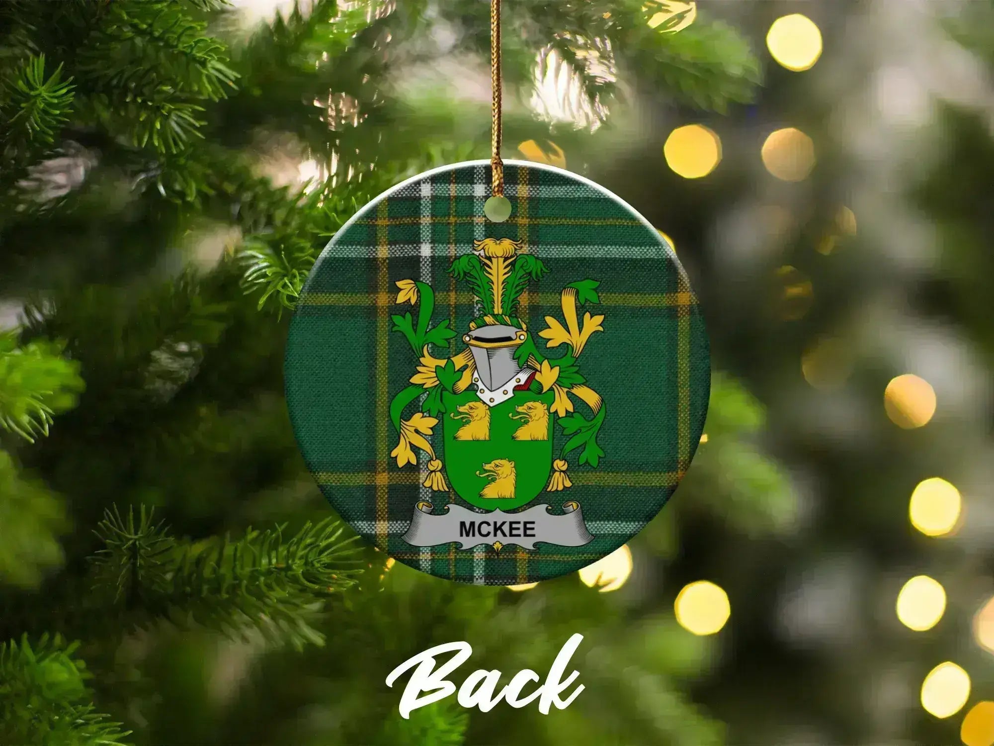 Custom McKee Family Crest Christmas Ornament product