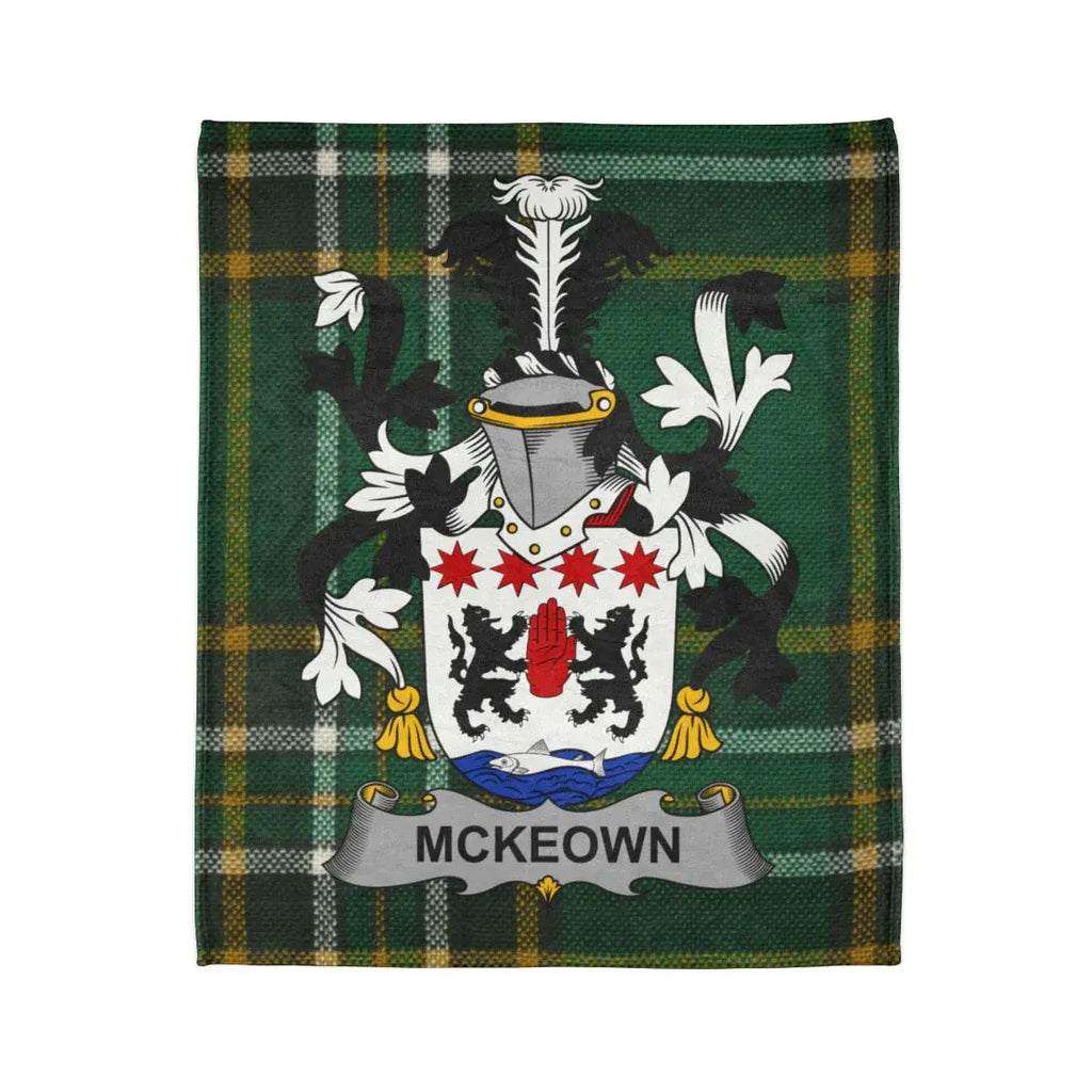 McKeown Coat of Arms Plaid Pattern Personalized Blanket