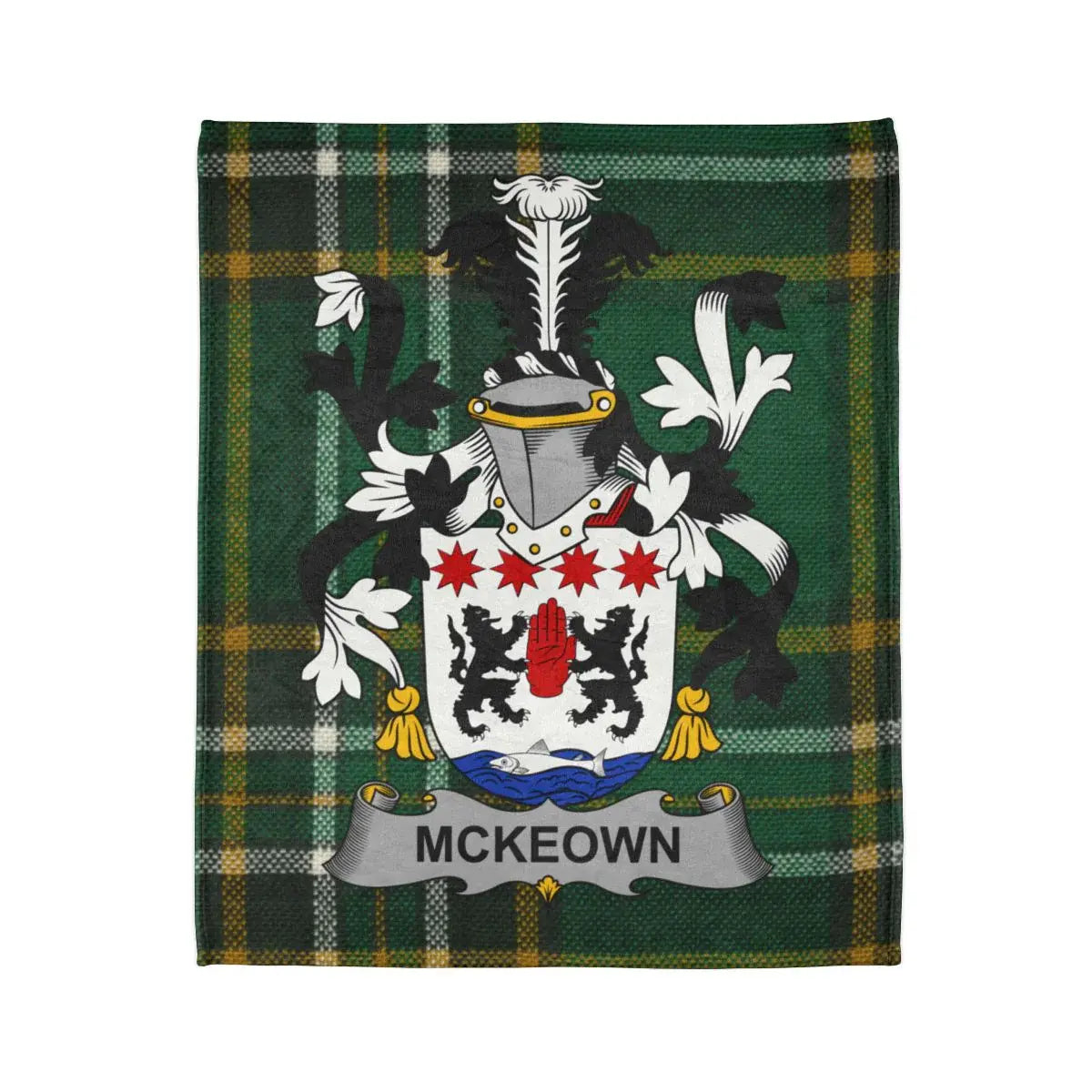 McKeown Coat of Arms Plaid Pattern Personalized Blanket