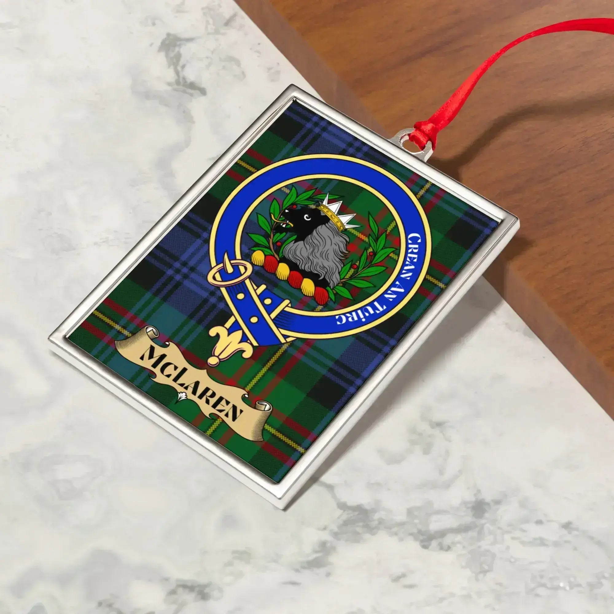 Clan McLaren Crest Plaid Hanging Ornament product