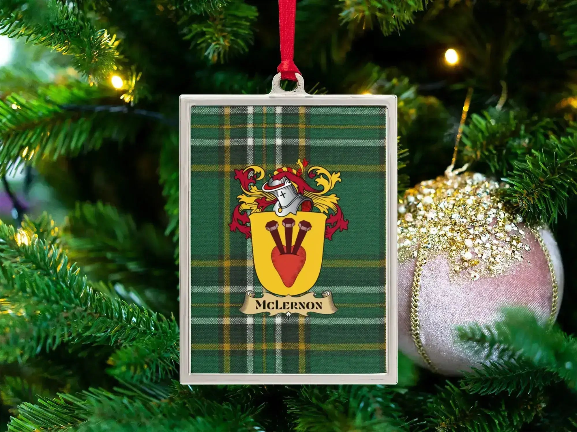McLernon Family Crest Plaid Christmas Ornament product type