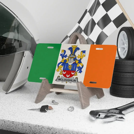 Personalized McLoughlin Irish Flag License Plate product type