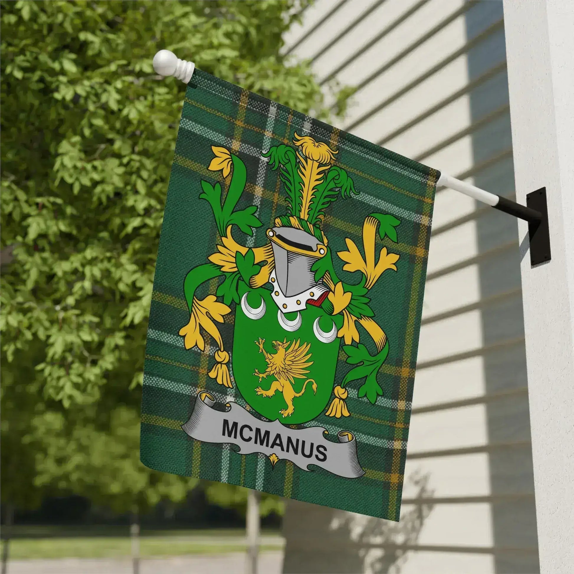Personalized Green McManus Family Crest Flag product