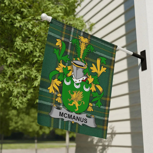 Personalized Green McManus Family Crest Flag product