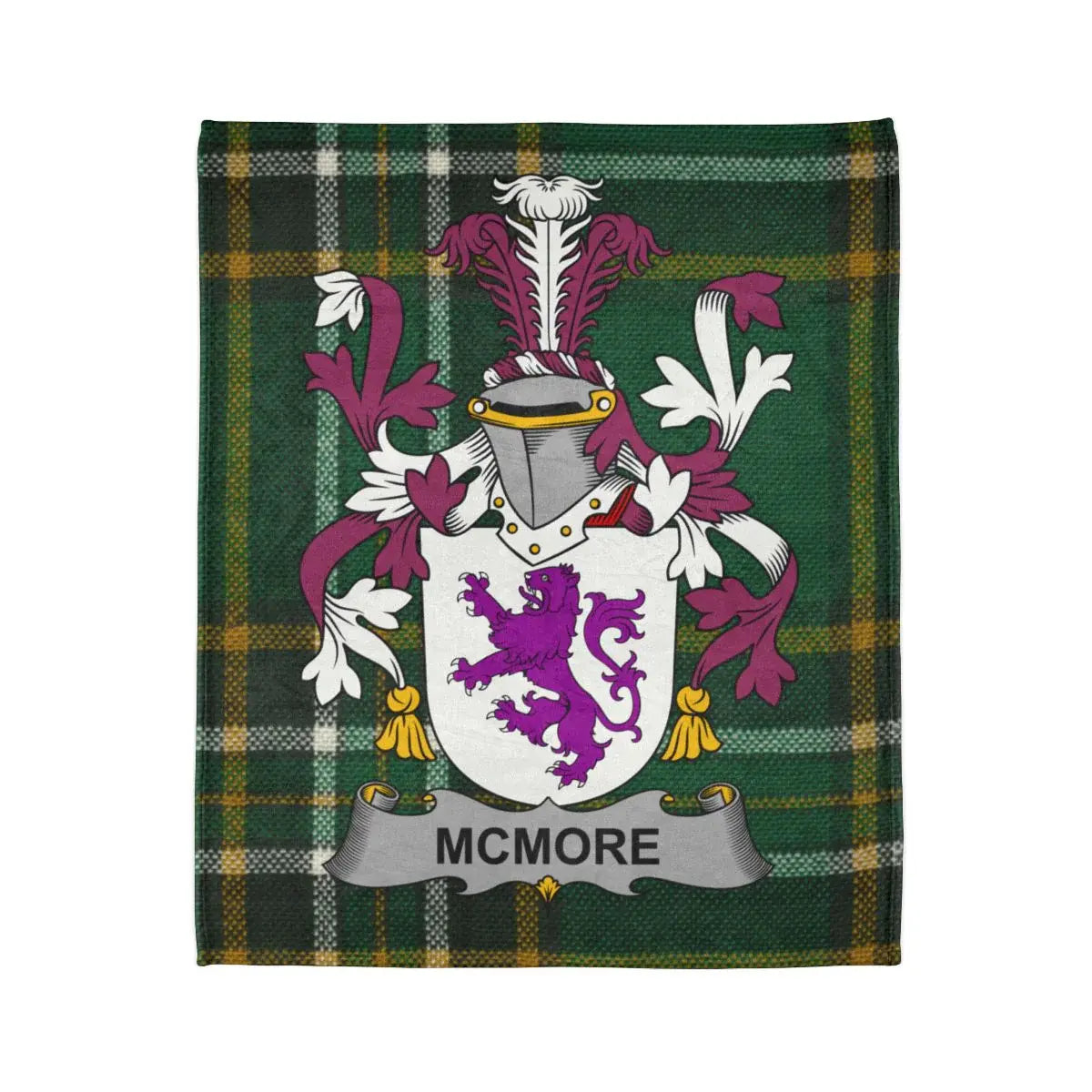 Custom McMore Family Crest Tartan Blanket Gift