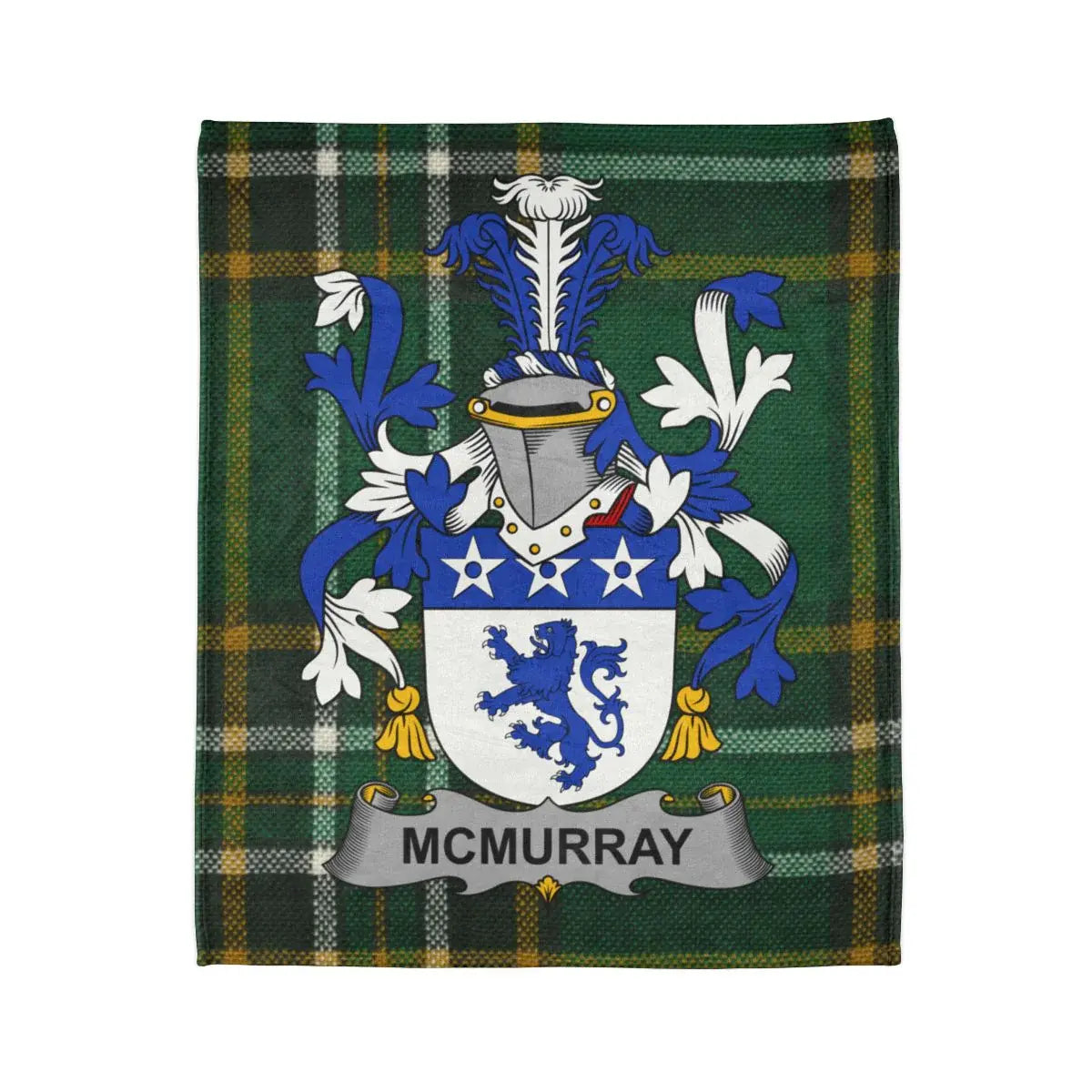 McMurray Family Crest with Tartan Blanket
