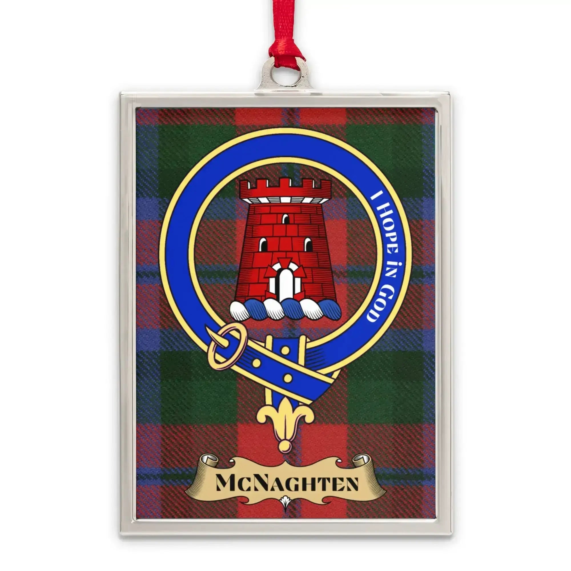 McNaghten Clan Tartan Badge with Red Ribbon product