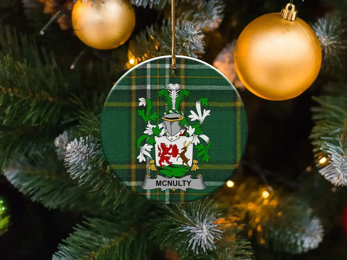 McNulty Family Crest Christmas Ornament