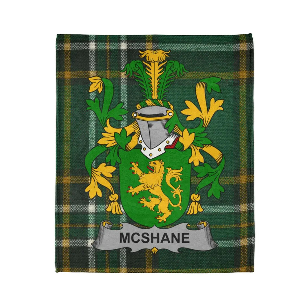 McShane Family Crest Green Plaid Blanket