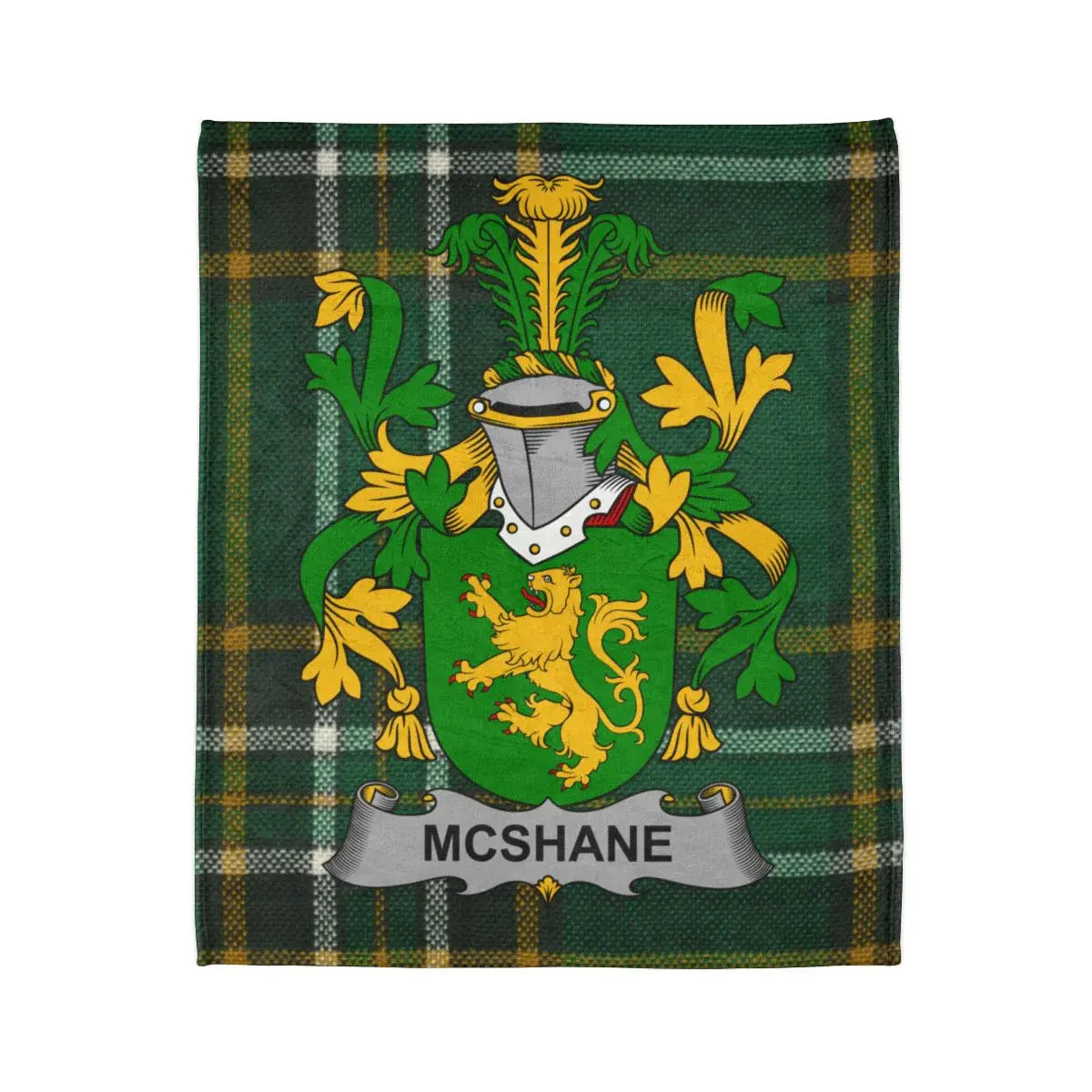 McShane Family Crest Green Plaid Blanket