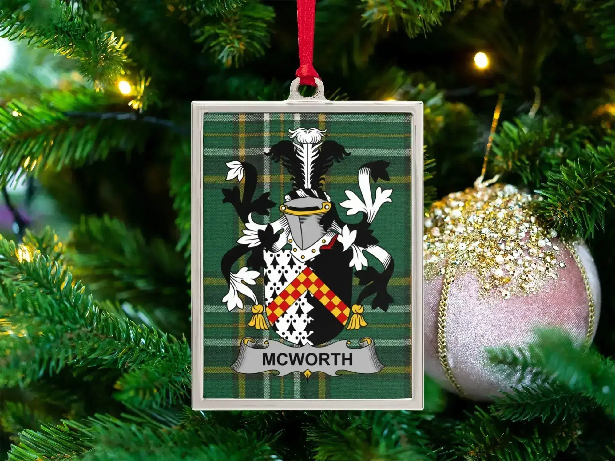 Personalized McWorth Family Crest Ornament product