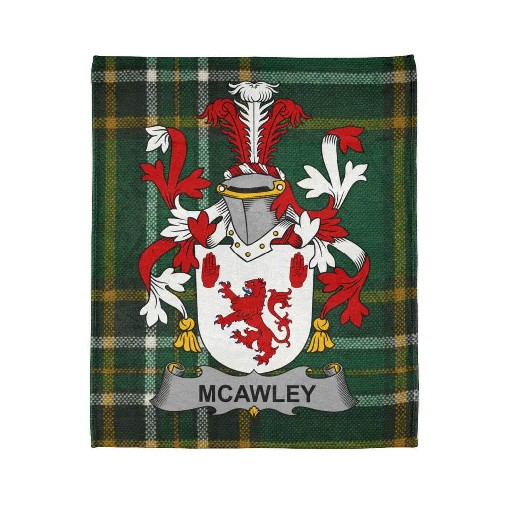 Mcawley Family Crest Tartan Background Blanket