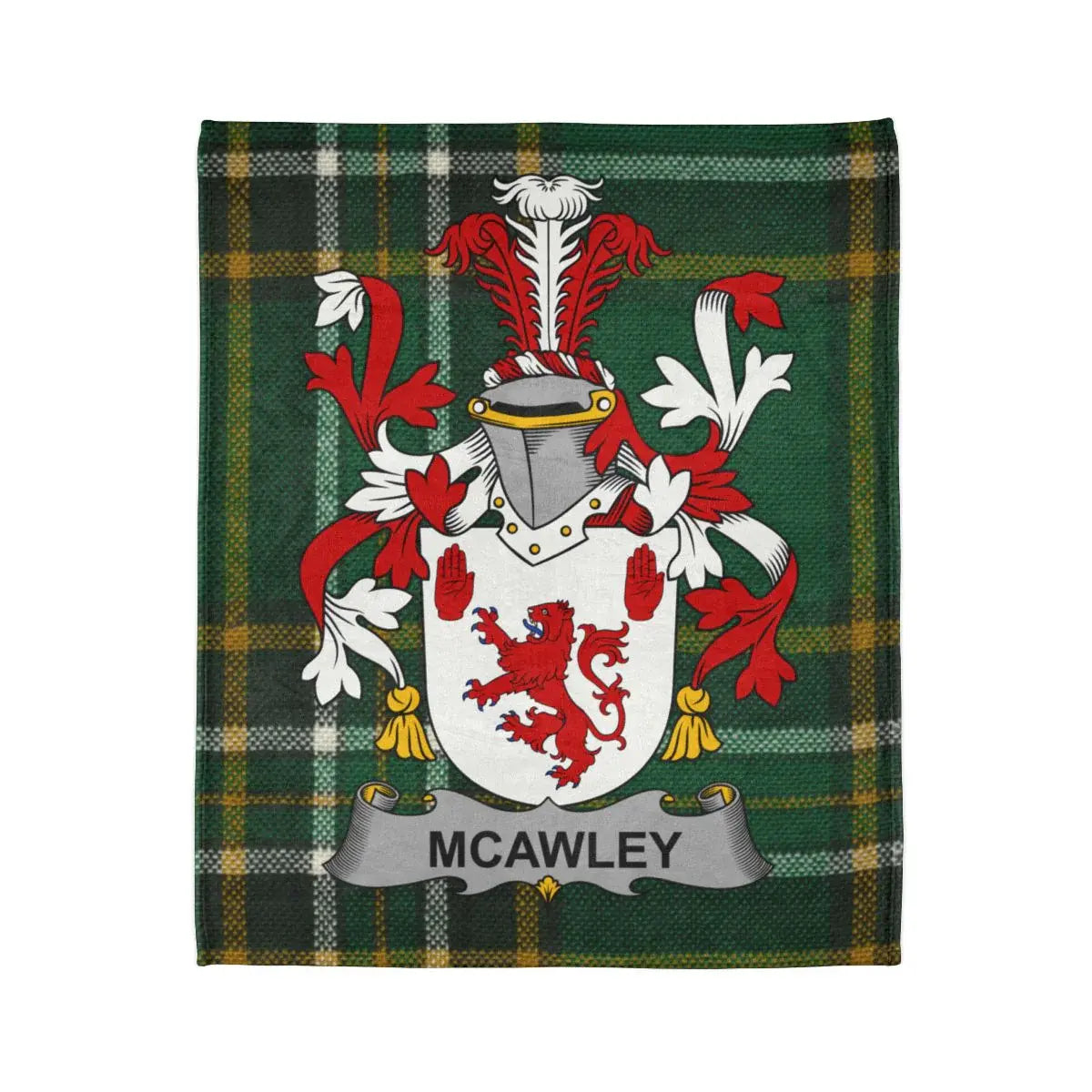 Mcawley Family Crest Tartan Background Blanket