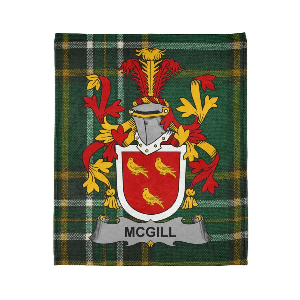 McGILL Family Crest Coat of Arms Blanket