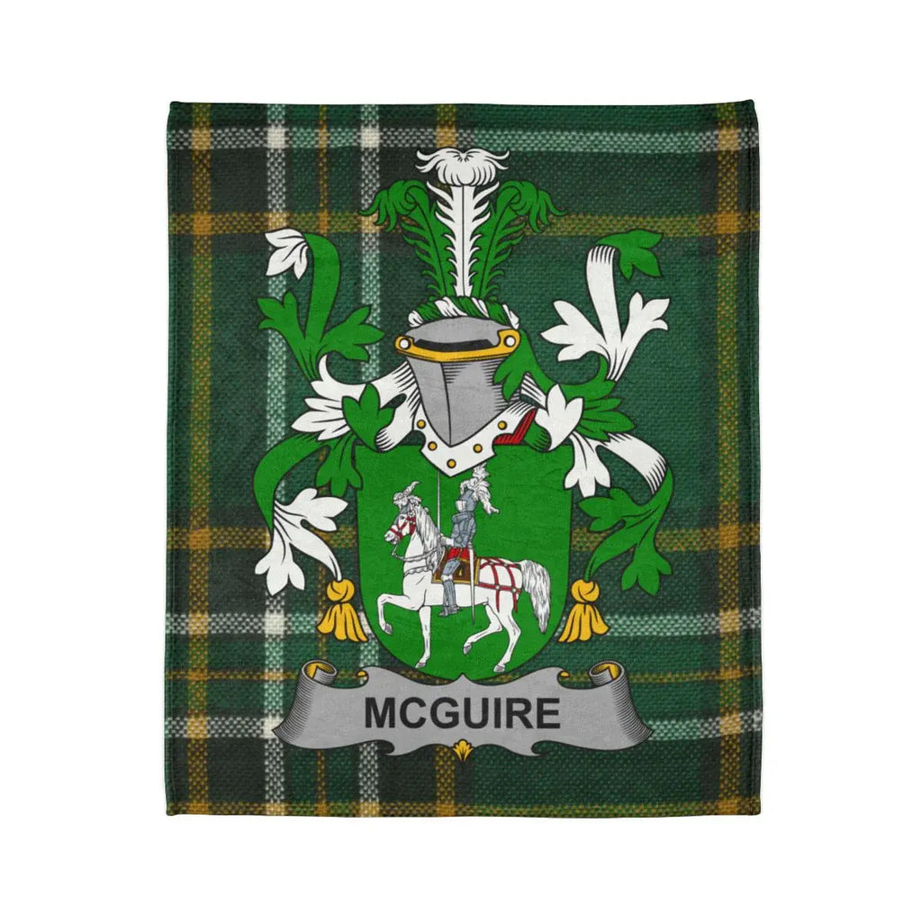 McGuire Coat of Arms Green Plaid Tartan Blanket