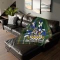 McVeagh Coat of Arms Green Tartan Throw Blanket