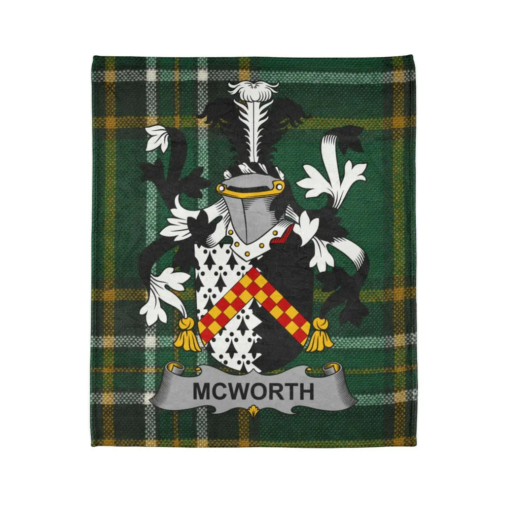 Mcworth Family Crest Plaid Blanket Custom Design