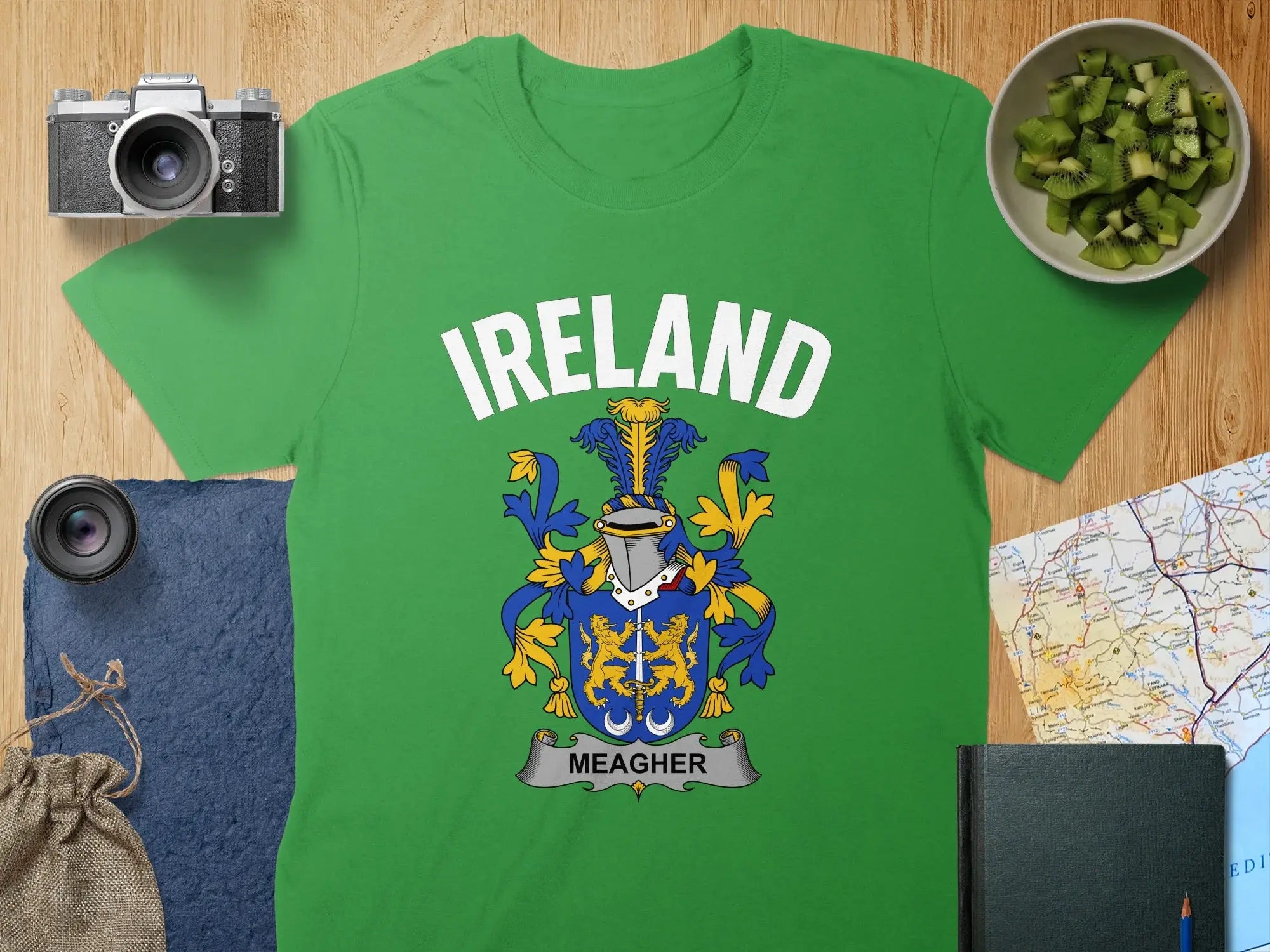 Ireland Meagher Family Crest Detailed Graphic Shirt