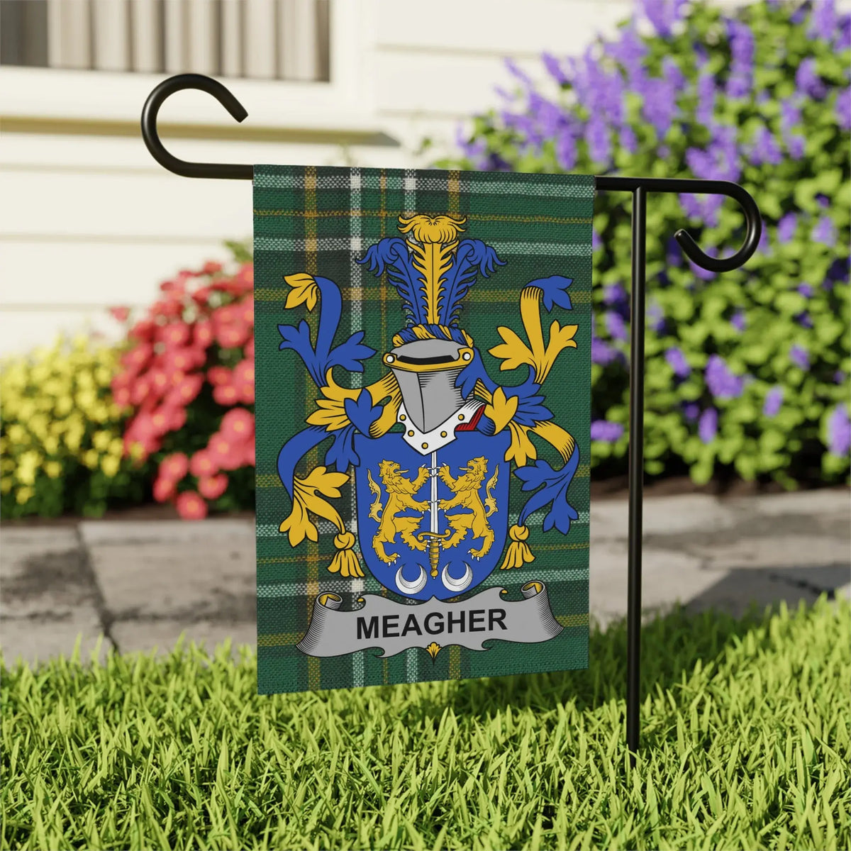 Meagher Family Crest House Garden Flag