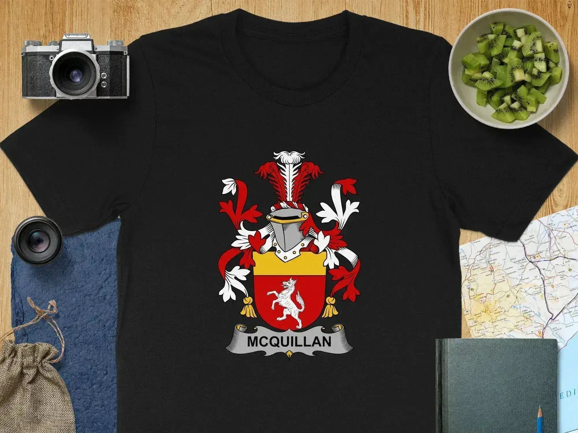 McQuillan Family Crest Heraldic Art T-shirt product type