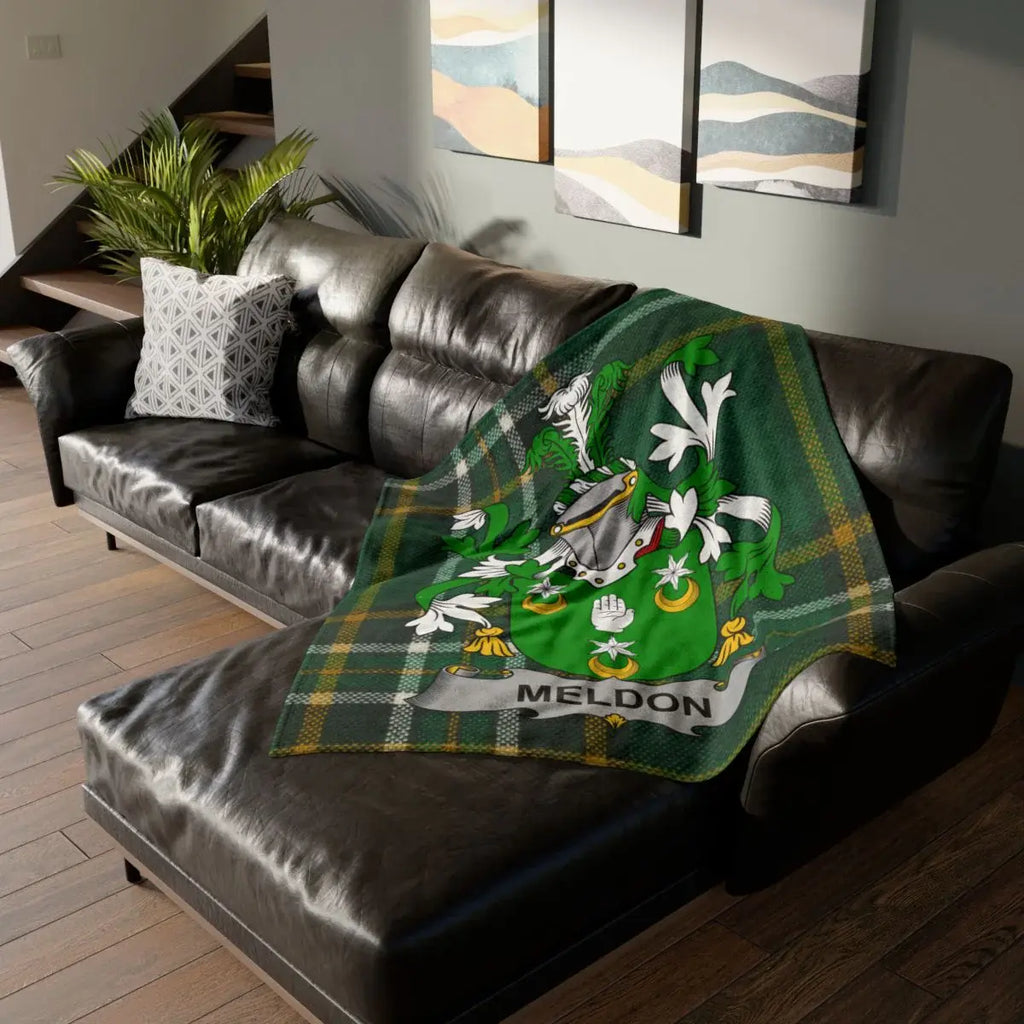 Meldon Family Crest Tartan Blanket for Home Decor