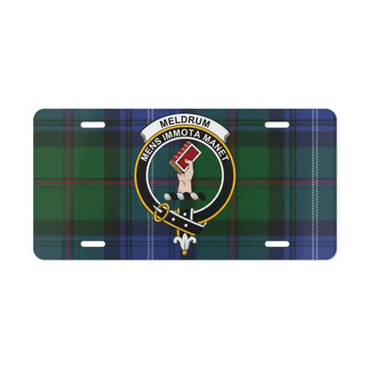 Meldrum Mens Immota Manet Tartan License Plate product