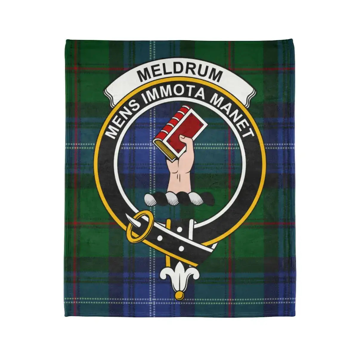 Meldrum Mens Immota Manet Tartan Clan Crest Blanket