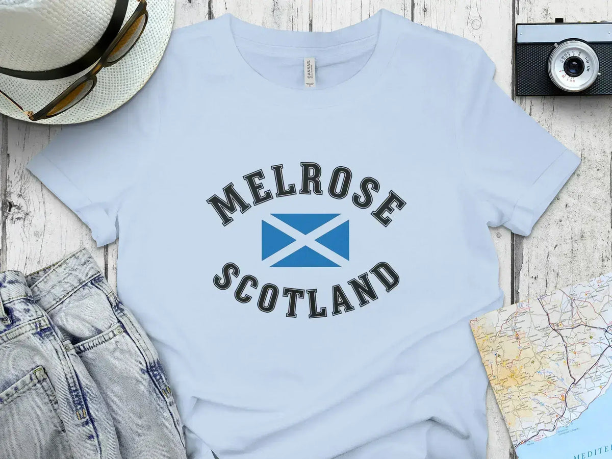 Melrose Scotland Flag Graphic T-shirt casual