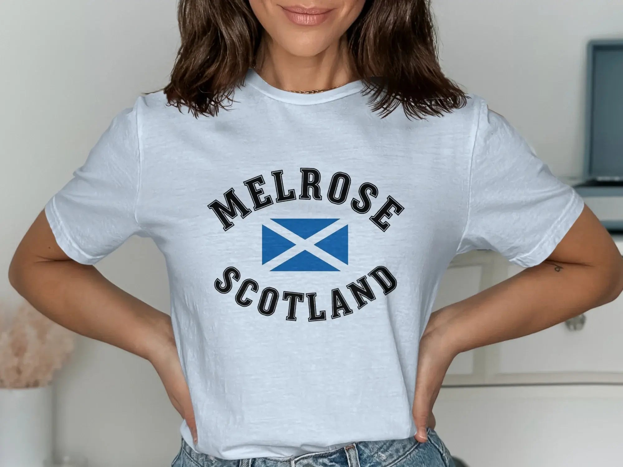 Melrose Scotland Flag Graphic Casual Wear T-Shirt
